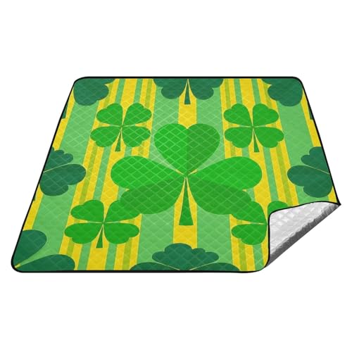 St. Patrick's Kleeblatt grüne gestreifte wasserdichte Parkdecke, XXL, große Outdoor-Decke für Boden, Sommergeschenk, estera para playa St. Patrick's Kleeblatt grüne gestreifte wasserdichte Parkdecke, XXL, große Outdoor-Decke für Boden, Sommergeschenk, estera para playa von tplaotee