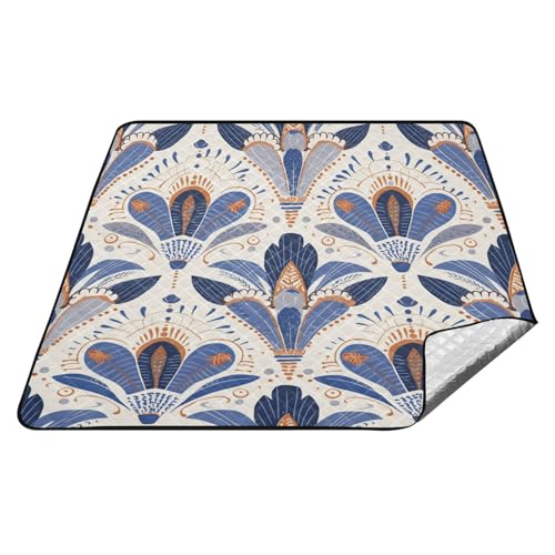 Strandmatte im Retro-Stil, französisches Blumenmuster, wasserdicht, groß, Picknickdecke, verstaubar, Picknickdecke für Erwachsene, Sommergeschenk, Tapete de Picknick von tplaotee