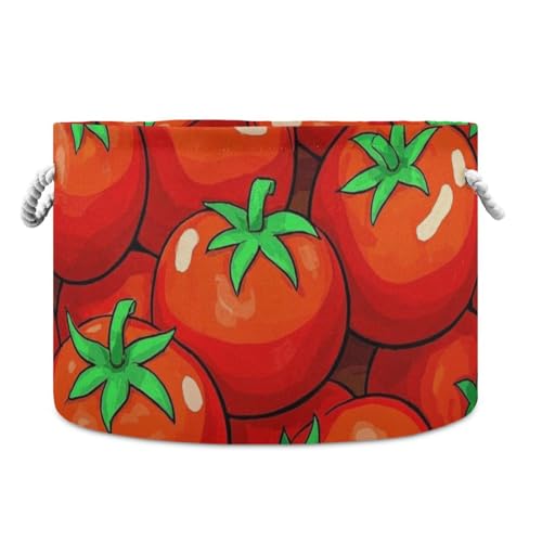 Süßer Aufbewahrungskorb für Gemüse, Tomaten, zusammenklappbar und wasserdicht, mit stabilem Griff, dekorative Aufbewahrungsbehälter für Regal, Garage, Handtuch Süßer Aufbewahrungskorb für Gemüse, Tomaten, zusammenklappbar und wasserdicht, mit stabilem Griff, dekorative Aufbewahrungsbehälter für Regal, Garage, Handtuch von tplaotee