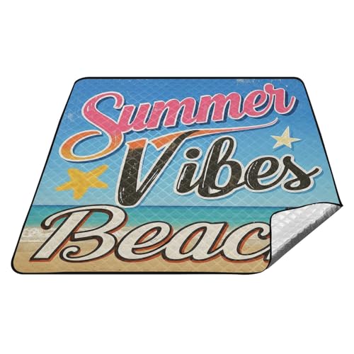 Summer Vibes Strand-Vintage-Poster, wasserdichte Outdoor-Decke für Gras, XXL, Rasen, Außendecken für Gras für draußen, Picknickartikel, Tapete de Praia Summer Vibes Strand-Vintage-Poster, wasserdichte Outdoor-Decke für Gras, XXL, Rasen, Außendecken für Gras für draußen, Picknickartikel, Tapete de Praia von tplaotee