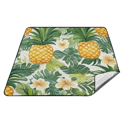 Tropische Ananas-Decke mit goldenen gelben und grünen Palmenblättern, wasserdicht, tragbar, Outdoor, Party, wasserdichte Decke für 4 bis 6 Erwachsene, Frühlingsgeschenke, alfombra para picnic Tropische Ananas-Decke mit goldenen gelben und grünen Palmenblättern, wasserdicht, tragbar, Outdoor, Party, wasserdichte Decke für 4 bis 6 Erwachsene, Frühlingsgeschenke, alfombra para picnic von tplaotee