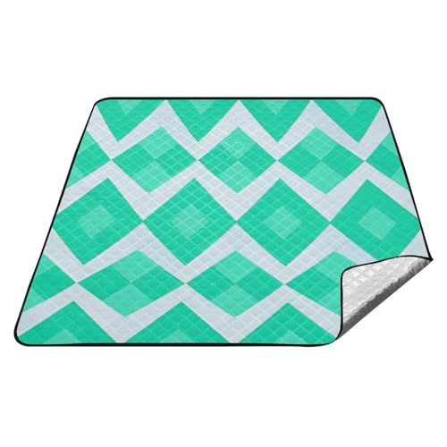 Türkise Raute Rhombe Wasserdicht Picknick Essentials XXL Rasen Park Decken Wasserdicht Faltbar für Outdoor-Menschen Picknickartikel manta de playa extra Türkise Raute Rhombe Wasserdicht Picknick Essentials XXL Rasen Park Decken Wasserdicht Faltbar für Outdoor-Menschen Picknickartikel manta de playa extra von tplaotee