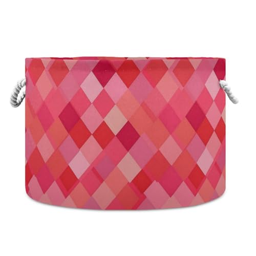 Wäschekorb mit Griffen und stabilem Griff, zusammenklappbar, wasserdicht, für Regale, Handtücher, Hot Pink / Rot von tplaotee