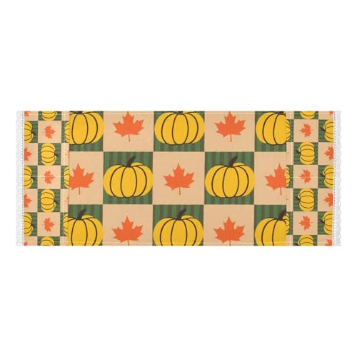 Waschmaschinenabdeckung mit gelber Spitze Rand Kürbis Herbst mit Seitentasche Waschbar Waschmaschinenabdeckung Mikrowelle Kühlschrank Herbst Dekoration Halloween Dekoration von tplaotee