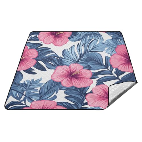 Wasserdichte Outdoor-Decke im tropischen Stil, rosa und blau, tragbare Picknickdecke für Erwachsene, Konzertdecke, Teppich für Picknicks Wasserdichte Outdoor-Decke im tropischen Stil, rosa und blau, tragbare Picknickdecke für Erwachsene, Konzertdecke, Teppich für Picknicks von tplaotee