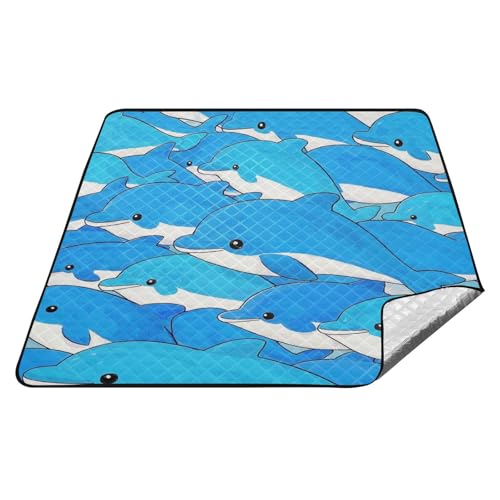 Wasserdichte Parkdecke mit süßem Cartoon-Delfin, wasserabweisend, Strand-Camping-Teppich für Outdoor-Menschen, Picknickartikel, manta para la playa Wasserdichte Parkdecke mit süßem Cartoon-Delfin, wasserabweisend, Strand-Camping-Teppich für Outdoor-Menschen, Picknickartikel, manta para la playa von tplaotee