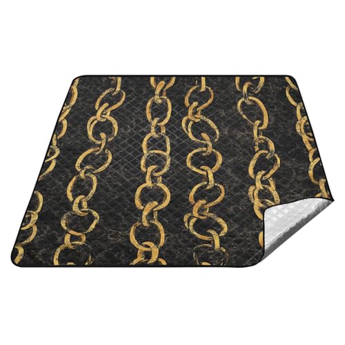Wasserdichte Picknickdecke mit Goldkette, faltbar, wasserabweisend, Camping, Party, tragbare Decke für Boden, Konzertdecke, Tapete de Picknick Wasserdichte Picknickdecke mit Goldkette, faltbar, wasserabweisend, Camping, Party, tragbare Decke für Boden, Konzertdecke, Tapete de Picknick von tplaotee
