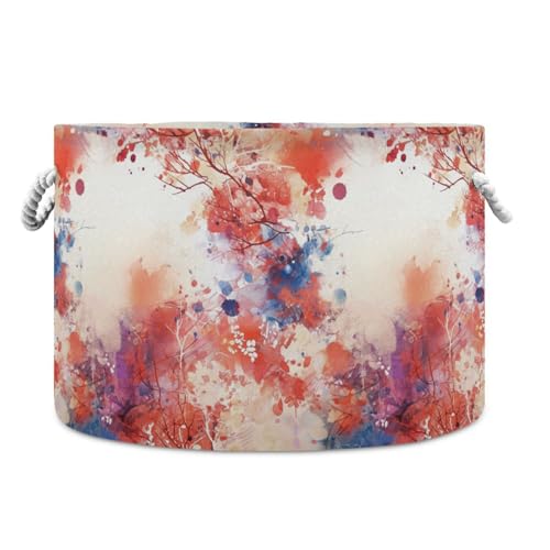 Wasserfarbener, abstrakter Aufbewahrungskorb mit Spritztinte, zusammenklappbar und wasserdicht, Organizer und Aufbewahrungskorb mit stabilem Griff, rund, dekorative Aufbewahrungskörbe für Regal Wasserfarbener, abstrakter Aufbewahrungskorb mit Spritztinte, zusammenklappbar und wasserdicht, Organizer und Aufbewahrungskorb mit stabilem Griff, rund, dekorative Aufbewahrungskörbe für Regal von tplaotee
