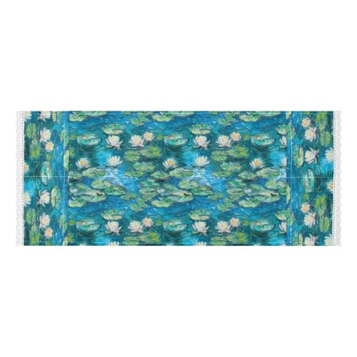 Wasserlilie, Spitzenrand, Waschmaschinen-Abdeckung mit Seitentasche, wiederverwendbar, für Waschmaschine, Mikrowelle, Kühlschrank, Herbstdekoration, Halloween-Dekoration, 130 x 55,9 cm von tplaotee