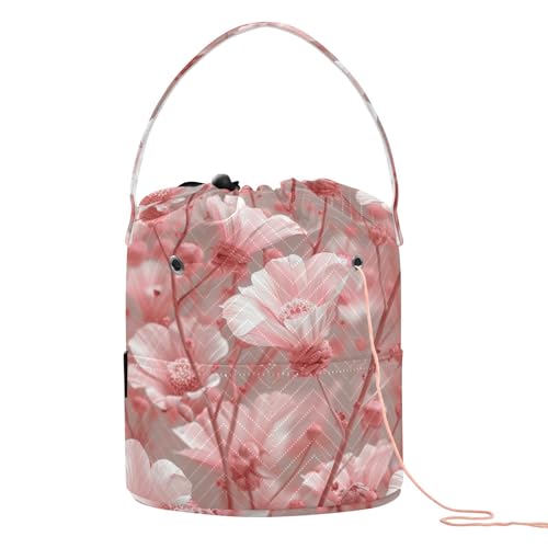 Wasteland Punk Zinnia Blush Pfirsich-Häkeltaschen, Garn-Organizer, Tasche, tragbar, für Häkelhalter, Stricken Wasteland Punk Zinnia Blush Pfirsich-Häkeltaschen, Garn-Organizer, Tasche, tragbar, für Häkelhalter, Stricken von tplaotee