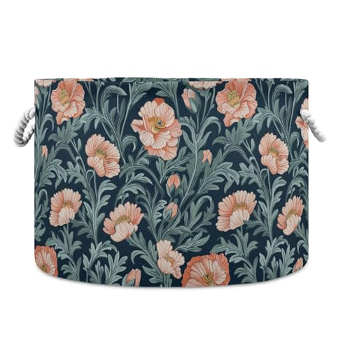 William Morris Aufbewahrungskorb, faltbar, wasserdicht, mit Griffen und stabilem Griff, Leinen-Aufbewahrung, für Badezimmer, Handtuch, Dunkelblau William Morris Aufbewahrungskorb, faltbar, wasserdicht, mit Griffen und stabilem Griff, Leinen-Aufbewahrung, für Badezimmer, Handtuch, Dunkelblau von tplaotee