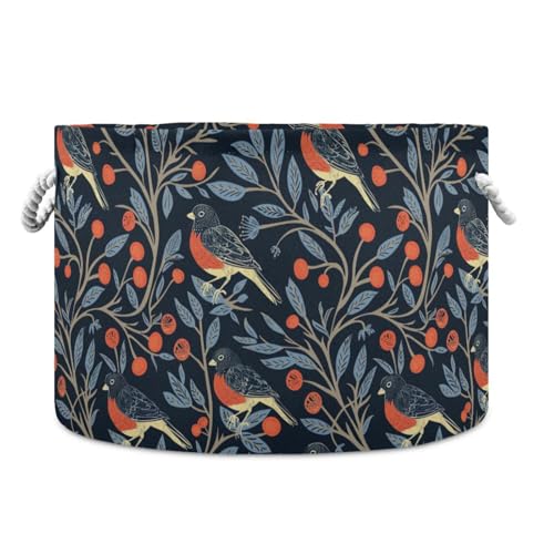 William Morris Design Vogel-Aufbewahrungskorb, faltbar und wasserdicht, Spielzeugaufbewahrung mit stabilem Griff, extra großer Stauraum für Speisekammer, Handtuch, Dunkelblau William Morris Design Vogel-Aufbewahrungskorb, faltbar und wasserdicht, Spielzeugaufbewahrung mit stabilem Griff, extra großer Stauraum für Speisekammer, Handtuch, Dunkelblau von tplaotee