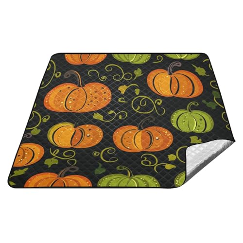 tplaotee Abstrakte Kürbismuster, Orange und Grün, wasserdicht, für den Lake Day Essentials, wasserabweisend, Park, große Stranddecke für Familie, Sommergeschenk, Sabana, Para, Picknick tplaotee Abstrakte Kürbismuster, Orange und Grün, wasserdicht, für den Lake Day Essentials, wasserabweisend, Park, große Stranddecke für Familie, Sommergeschenk, Sabana, Para, Picknick von tplaotee