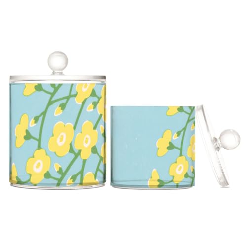 tplaotee Aufbewahrungsbehälter aus Kunststoff mit gelben Blumen und blauem Hintergrund, minimalistischer Stil, transparente Kunststoffbehälter zur Aufbewahrung mit Deckel, Speisekammer, Essentials tplaotee Aufbewahrungsbehälter aus Kunststoff mit gelben Blumen und blauem Hintergrund, minimalistischer Stil, transparente Kunststoffbehälter zur Aufbewahrung mit Deckel, Speisekammer, Essentials von tplaotee