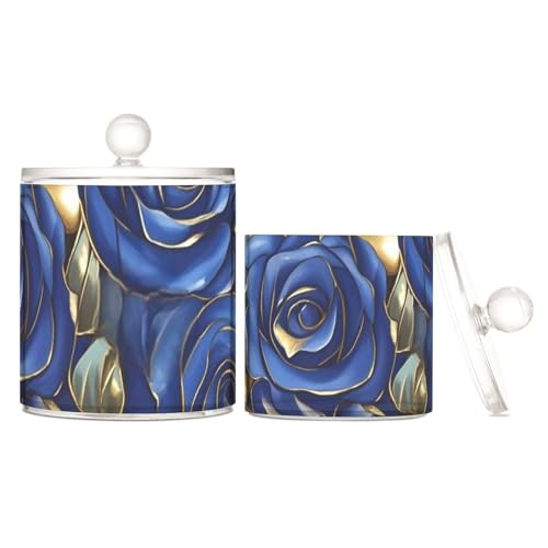 tplaotee Aufbewahrungsboxen aus Kunststoff mit Deckel, Blau und Gold, mit Deckel, Kommode, Essentials, Dekoration, kleine Aufbewahrungsbehälter für Wattestäbchen, Büroklammern, 2 Stück tplaotee Aufbewahrungsboxen aus Kunststoff mit Deckel, Blau und Gold, mit Deckel, Kommode, Essentials, Dekoration, kleine Aufbewahrungsbehälter für Wattestäbchen, Büroklammern, 2 Stück von tplaotee