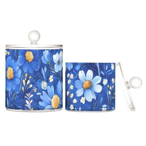 tplaotee Aufbewahrungsboxen aus Kunststoff mit Deckel, Motiv: Oberonia-Blume, königsblau, transparent, für Speisekammer, Essentials, Dekoration, kleine Aufbewahrungsbehälter für Wattestäbchen tplaotee Aufbewahrungsboxen aus Kunststoff mit Deckel, Motiv: Oberonia-Blume, königsblau, transparent, für Speisekammer, Essentials, Dekoration, kleine Aufbewahrungsbehälter für Wattestäbchen von tplaotee
