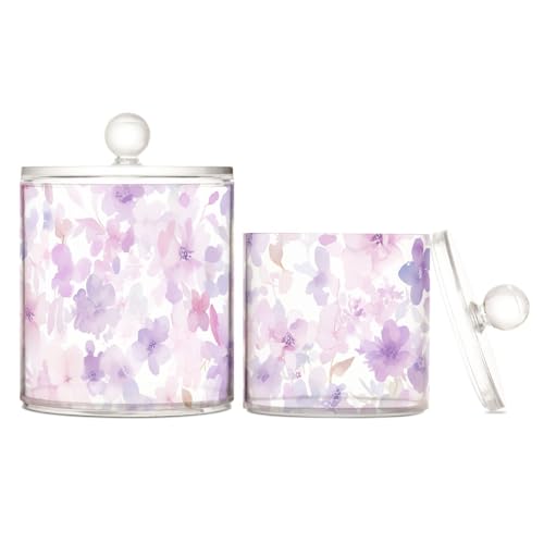 tplaotee Aufbewahrungsboxen mit Deckel, abstrakte Aquarell-Blume, lila, lila, hellrosa, transparent, aus Kunststoff, Badezimmer-Utensilien, Dekoration, kleine Aufbewahrungsbehälter für Zahnseide tplaotee Aufbewahrungsboxen mit Deckel, abstrakte Aquarell-Blume, lila, lila, hellrosa, transparent, aus Kunststoff, Badezimmer-Utensilien, Dekoration, kleine Aufbewahrungsbehälter für Zahnseide von tplaotee