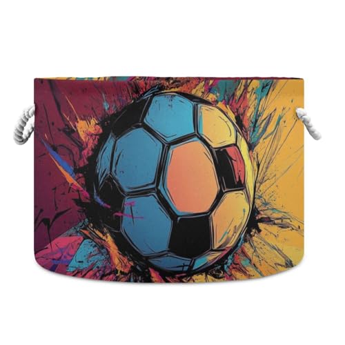 tplaotee Aufbewahrungskorb für Fußballbälle, zusammenklappbar und wasserdicht, mit stabilen Grifftaschen, dekorative Behälter für Regale, Heimkleidung tplaotee Aufbewahrungskorb für Fußballbälle, zusammenklappbar und wasserdicht, mit stabilen Grifftaschen, dekorative Behälter für Regale, Heimkleidung von tplaotee
