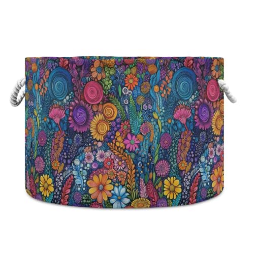 tplaotee Aufbewahrungskorb für Ölgemälde mit abstraktem Blumenmuster, zusammenklappbar und wasserdicht, Aufbewahrungsboxen mit stabilem Griff, dekorativer Aufbewahrungskorb für Cubby Cubby tplaotee Aufbewahrungskorb für Ölgemälde mit abstraktem Blumenmuster, zusammenklappbar und wasserdicht, Aufbewahrungsboxen mit stabilem Griff, dekorativer Aufbewahrungskorb für Cubby Cubby von tplaotee