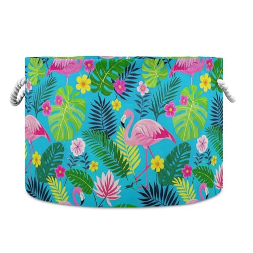 tplaotee Aufbewahrungskorb für den Sommer, Flamingos, Blumen, Blätter, blau, zusammenklappbar und wasserdicht, mit stabilem Griff, zur Organisation von Decoraciones tplaotee Aufbewahrungskorb für den Sommer, Flamingos, Blumen, Blätter, blau, zusammenklappbar und wasserdicht, mit stabilem Griff, zur Organisation von Decoraciones von tplaotee