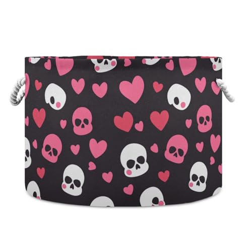 tplaotee Aufbewahrungskorb mit Aufschrift "Happy Valentine Heart Cartoon Totenkopf", zusammenklappbar und wasserdicht, mit stabilen Griffen, 95 qt Mülleimer für Küche, Speisekammer, Kleidung tplaotee Aufbewahrungskorb mit Aufschrift "Happy Valentine Heart Cartoon Totenkopf", zusammenklappbar und wasserdicht, mit stabilen Griffen, 95 qt Mülleimer für Küche, Speisekammer, Kleidung von tplaotee