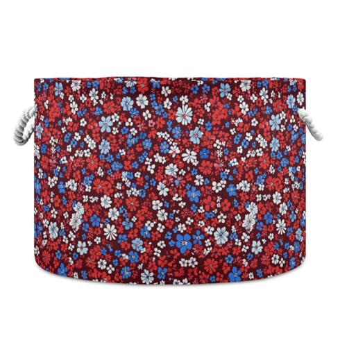 tplaotee Aufbewahrungskorb mit Blumen und Schmetterlingen, zusammenklappbar und wasserdicht, mit stabilem Griff, Mini-Behälter für Schrank, Regal, Bettwäsche, Rot und Blau tplaotee Aufbewahrungskorb mit Blumen und Schmetterlingen, zusammenklappbar und wasserdicht, mit stabilem Griff, Mini-Behälter für Schrank, Regal, Bettwäsche, Rot und Blau von tplaotee