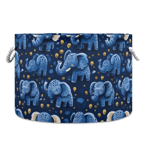 tplaotee Aufbewahrungskorb mit Cartoon-Elefantenmotiv, zusammenklappbar und wasserdicht, mit stabilem Griff, Aufbewahrungsbehälter für Küche, Werkzeug, Blau tplaotee Aufbewahrungskorb mit Cartoon-Elefantenmotiv, zusammenklappbar und wasserdicht, mit stabilem Griff, Aufbewahrungsbehälter für Küche, Werkzeug, Blau von tplaotee
