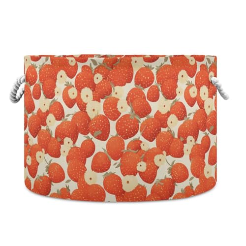 tplaotee Aufbewahrungskorb mit Cartoon-Frucht-Litschi-Motiv, faltbar, wasserdicht, Organizer und Aufbewahrungskorb mit stabilem Griff, 91 l Stauraum für Regal, Speisekammer, Rot tplaotee Aufbewahrungskorb mit Cartoon-Frucht-Litschi-Motiv, faltbar, wasserdicht, Organizer und Aufbewahrungskorb mit stabilem Griff, 91 l Stauraum für Regal, Speisekammer, Rot von tplaotee