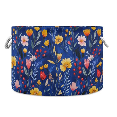 tplaotee Aufbewahrungskorb mit Cartoon-Motiv, bunt, Oberonia-Blume, Königsblau, zusammenklappbar und wasserdicht, für schmutzige Kleidung, mit stabilem Griff, für Regal, Schrank, Spielzeug tplaotee Aufbewahrungskorb mit Cartoon-Motiv, bunt, Oberonia-Blume, Königsblau, zusammenklappbar und wasserdicht, für schmutzige Kleidung, mit stabilem Griff, für Regal, Schrank, Spielzeug von tplaotee