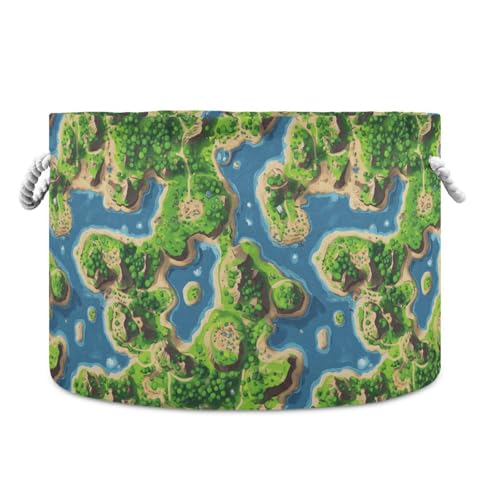 tplaotee Aufbewahrungskorb mit Cartoon-Spielkarte, zusammenklappbar und wasserdicht, mit stabiler Grifftasche, dekorative Behälter für Regale und Wohnmobile tplaotee Aufbewahrungskorb mit Cartoon-Spielkarte, zusammenklappbar und wasserdicht, mit stabiler Grifftasche, dekorative Behälter für Regale und Wohnmobile von tplaotee