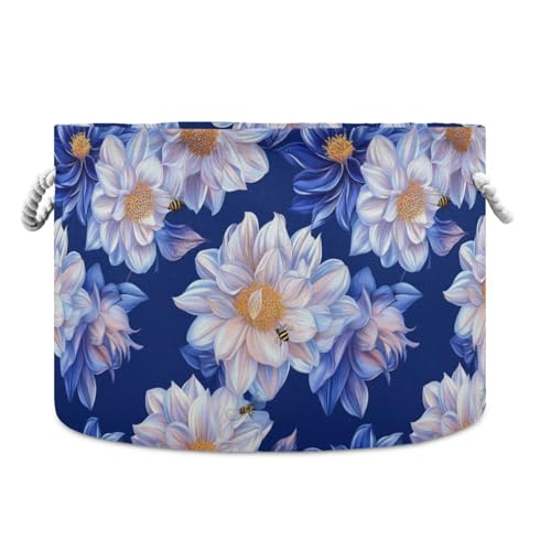 tplaotee Aufbewahrungskorb mit Gänseblümchen-Motiv, faltbar, wasserdicht, mit stabilem Griff, zur Organisation von Decken, Aufbewahrung für Speisekammer, Baby, Blau und Weiß tplaotee Aufbewahrungskorb mit Gänseblümchen-Motiv, faltbar, wasserdicht, mit stabilem Griff, zur Organisation von Decken, Aufbewahrung für Speisekammer, Baby, Blau und Weiß von tplaotee