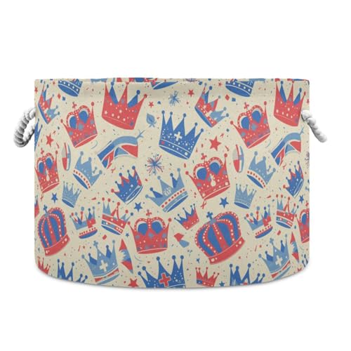 tplaotee Aufbewahrungskorb mit Union-Jack-Kronenflagge, 4. Juli, faltbar, wasserdicht, Körbe, Organisations- und Aufbewahrungsboxen mit stabilem Griff, zur Organisation von Aufbewahrungsbehältern für tplaotee Aufbewahrungskorb mit Union-Jack-Kronenflagge, 4. Juli, faltbar, wasserdicht, Körbe, Organisations- und Aufbewahrungsboxen mit stabilem Griff, zur Organisation von Aufbewahrungsbehältern für von tplaotee