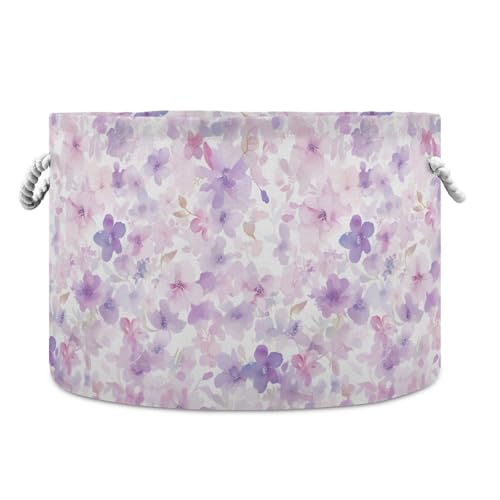 tplaotee Aufbewahrungskorb mit abstraktem Aquarell-Blumen-Design, faltbar, wasserdicht, mit stabilem Griff, dekorativ, für Schlafzimmer, Schlafsaal tplaotee Aufbewahrungskorb mit abstraktem Aquarell-Blumen-Design, faltbar, wasserdicht, mit stabilem Griff, dekorativ, für Schlafzimmer, Schlafsaal von tplaotee