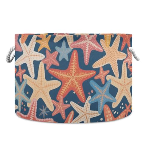 tplaotee Aufbewahrungskorb mit buntem Seestern-Design, zusammenklappbar und wasserdicht, für Spielzeug, mit stabilem Griff, Taschen, Aufbewahrungskörbe für Regal, Baby tplaotee Aufbewahrungskorb mit buntem Seestern-Design, zusammenklappbar und wasserdicht, für Spielzeug, mit stabilem Griff, Taschen, Aufbewahrungskörbe für Regal, Baby von tplaotee