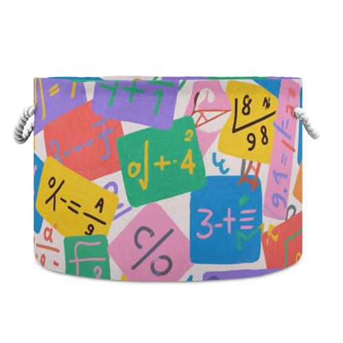 tplaotee Aufbewahrungskorb mit farbenfroher mathematischer Formel, zusammenklappbar und wasserdicht, mit stabilem Griff, extra große Aufbewahrungskörbe für Regale, Schrank, Spielzeug tplaotee Aufbewahrungskorb mit farbenfroher mathematischer Formel, zusammenklappbar und wasserdicht, mit stabilem Griff, extra große Aufbewahrungskörbe für Regale, Schrank, Spielzeug von tplaotee