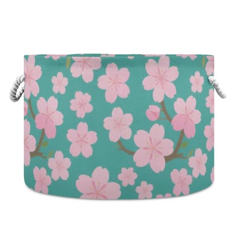 tplaotee Aufbewahrungskorb mit japanischem Zephyre-Kirschblüten, faltbar, wasserdicht, mit stabilen Grifftaschen, Dekorationsbehälter für Regale, Werkzeug tplaotee Aufbewahrungskorb mit japanischem Zephyre-Kirschblüten, faltbar, wasserdicht, mit stabilen Grifftaschen, Dekorationsbehälter für Regale, Werkzeug von tplaotee