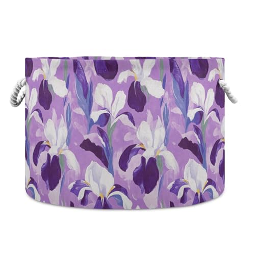tplaotee Aufbewahrungskorb mit lila und weißen Irisblumen, faltbar, wasserdicht, Organizer und Aufbewahrungskorb mit stabilem Griff, für Regal, Schrank, Kinder tplaotee Aufbewahrungskorb mit lila und weißen Irisblumen, faltbar, wasserdicht, Organizer und Aufbewahrungskorb mit stabilem Griff, für Regal, Schrank, Kinder von tplaotee
