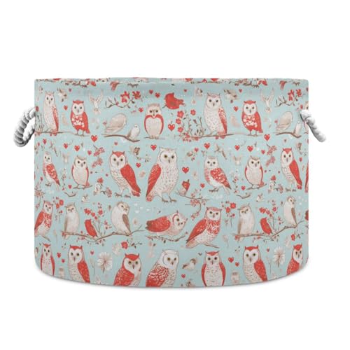 tplaotee Aufbewahrungskorb mit niedlichem Baum, Vogel, Eule, rot, zusammenklappbar und wasserdicht, mit stabilem Griff, dekorativer Aufbewahrungskorb für Regale, Speisekammer, Steppdecken tplaotee Aufbewahrungskorb mit niedlichem Baum, Vogel, Eule, rot, zusammenklappbar und wasserdicht, mit stabilem Griff, dekorativer Aufbewahrungskorb für Regale, Speisekammer, Steppdecken von tplaotee