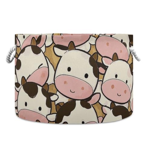 tplaotee Aufbewahrungskorb mit niedlichem Cartoon-Kuh-Design, zusammenklappbar und wasserdicht, Stoffaufbewahrung mit stabilem Griff, 95 l, Behälter für Regale, Regale, Wohnmobile tplaotee Aufbewahrungskorb mit niedlichem Cartoon-Kuh-Design, zusammenklappbar und wasserdicht, Stoffaufbewahrung mit stabilem Griff, 95 l, Behälter für Regale, Regale, Wohnmobile von tplaotee