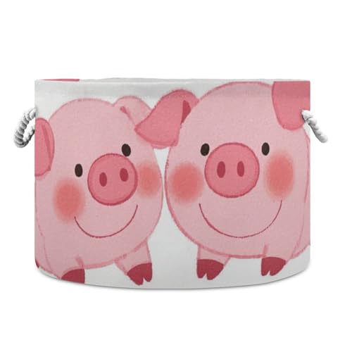 tplaotee Aufbewahrungskorb mit niedlichem Cartoon-Schweinchen, faltbar, wasserdicht, mit stabilem Griff, Leinen-Aufbewahrungskörbe für Schlafzimmer, Regale, Spielzeug tplaotee Aufbewahrungskorb mit niedlichem Cartoon-Schweinchen, faltbar, wasserdicht, mit stabilem Griff, Leinen-Aufbewahrungskörbe für Schlafzimmer, Regale, Spielzeug von tplaotee