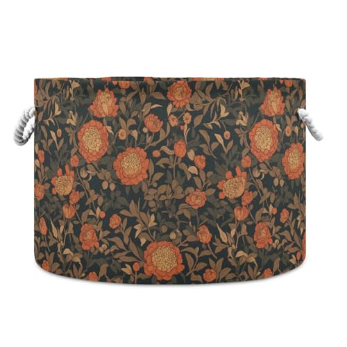 tplaotee Aufbewahrungskorb mit orangefarbenen Blumen, zusammenklappbar und wasserdicht, mit stabilem Griff, dekorative Aufbewahrung für Regale, Regale, Wohnheim tplaotee Aufbewahrungskorb mit orangefarbenen Blumen, zusammenklappbar und wasserdicht, mit stabilem Griff, dekorative Aufbewahrung für Regale, Regale, Wohnheim von tplaotee