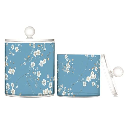 tplaotee Blaue und weiße Aufbewahrungsbehälter für Ölgemälde, Blumen, transparenter Kunststoff, mit Deckel, Büroutensilien, Dekor-Aufbewahrungsbehälter für Wattestäbchen, Wattepads, Zahnseide-Picker tplaotee Blaue und weiße Aufbewahrungsbehälter für Ölgemälde, Blumen, transparenter Kunststoff, mit Deckel, Büroutensilien, Dekor-Aufbewahrungsbehälter für Wattestäbchen, Wattepads, Zahnseide-Picker von tplaotee