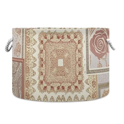 tplaotee Boho-Wäschekorb in Rotgold, reguläre Textur, zusammenklappbar und wasserdicht, mit Griffen und stabilem Griff, für Schlafzimmer-Kleidung tplaotee Boho-Wäschekorb in Rotgold, reguläre Textur, zusammenklappbar und wasserdicht, mit Griffen und stabilem Griff, für Schlafzimmer-Kleidung von tplaotee