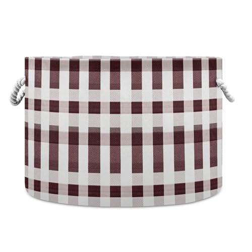tplaotee Buffalo Plaid Check White Burgundy storage basket folding and waterproof baskets for organizing with sturdy handle tub cute storage for closet closet toy tplaotee Buffalo Plaid Check White Burgundy storage basket folding and waterproof baskets for organizing with sturdy handle tub cute storage for closet closet toy von tplaotee