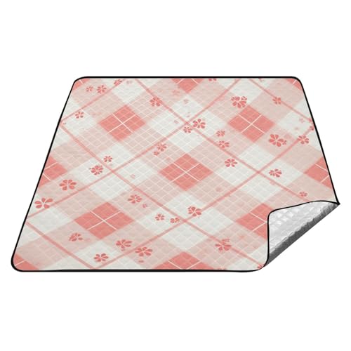 tplaotee Buffalo Plaid weiß und pfirsichfarben, wasserdicht, für den Park, Outdoor, Spielmatte für Erwachsene, Sommergeschenk, Tapete, Para, Picknick tplaotee Buffalo Plaid weiß und pfirsichfarben, wasserdicht, für den Park, Outdoor, Spielmatte für Erwachsene, Sommergeschenk, Tapete, Para, Picknick von tplaotee