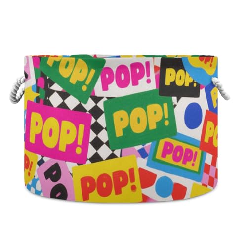 tplaotee Bunte Cartoon-Pop-Fashion-Aufbewahrungskorb, zusammenklappbar und wasserdicht, Körbe für Regale mit stabilem Griff, dekorative Behälter für Schrank, Zimmer, Steppdecke tplaotee Bunte Cartoon-Pop-Fashion-Aufbewahrungskorb, zusammenklappbar und wasserdicht, Körbe für Regale mit stabilem Griff, dekorative Behälter für Schrank, Zimmer, Steppdecke von tplaotee