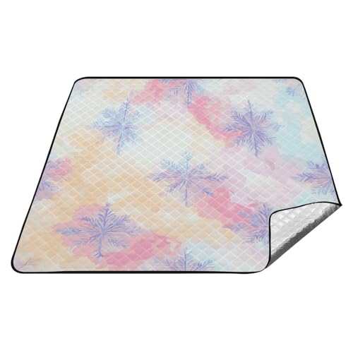 tplaotee Bunte Schneeflocken, geheimnisvoll, Winter, wasserdicht, Campingdecke, groß, Strand, Picknickdecke für Gras, Paare, Geschenkband, Para Picknick tplaotee Bunte Schneeflocken, geheimnisvoll, Winter, wasserdicht, Campingdecke, groß, Strand, Picknickdecke für Gras, Paare, Geschenkband, Para Picknick von tplaotee