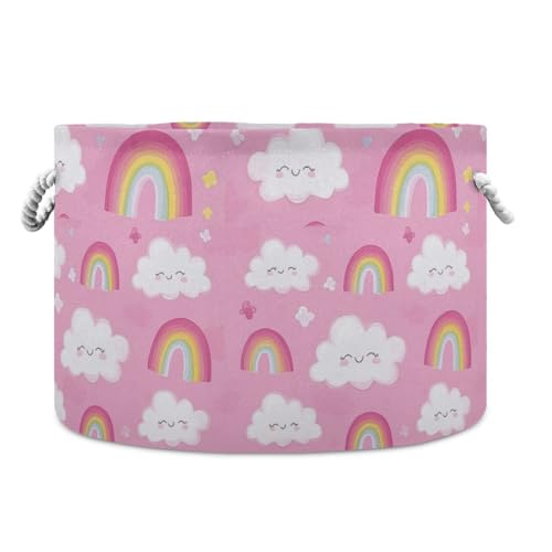 tplaotee Cartoon-Aufbewahrungskorb mit niedlichem weißen Wolken und Regenbogen, faltbar und wasserdicht, mit stabilem Griff, Wannen, Leinen-Aufbewahrungskörbe für Waschküche, Regal, Schuhe tplaotee Cartoon-Aufbewahrungskorb mit niedlichem weißen Wolken und Regenbogen, faltbar und wasserdicht, mit stabilem Griff, Wannen, Leinen-Aufbewahrungskörbe für Waschküche, Regal, Schuhe von tplaotee