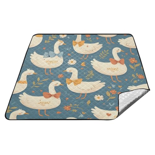 tplaotee Cartoon-Decke mit niedlicher Ente, wasserdicht, für Strand, Reisen, Picknickdecke für Damen, 30er-Jahre-Picknick-Artikel, Tapete, Para-Picknick tplaotee Cartoon-Decke mit niedlicher Ente, wasserdicht, für Strand, Reisen, Picknickdecke für Damen, 30er-Jahre-Picknick-Artikel, Tapete, Para-Picknick von tplaotee