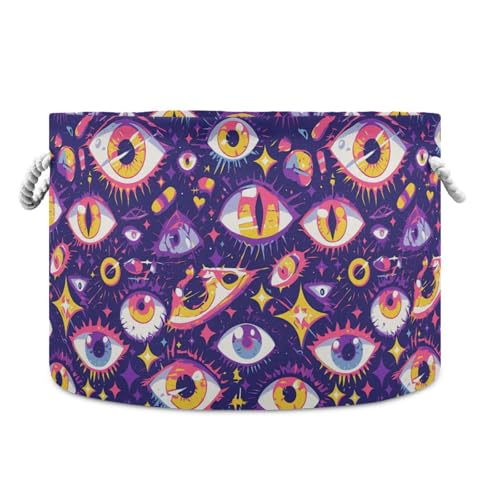tplaotee Cartoon Mystery Purple Eyes Aufbewahrungskorb, zusammenklappbar und wasserdicht, Stoffkörbe mit stabilem Griff, zum Organisieren von Seilen, Aufbewahrungskörben für Büro, Geschäft, Spielzeug tplaotee Cartoon Mystery Purple Eyes Aufbewahrungskorb, zusammenklappbar und wasserdicht, Stoffkörbe mit stabilem Griff, zum Organisieren von Seilen, Aufbewahrungskörben für Büro, Geschäft, Spielzeug von tplaotee